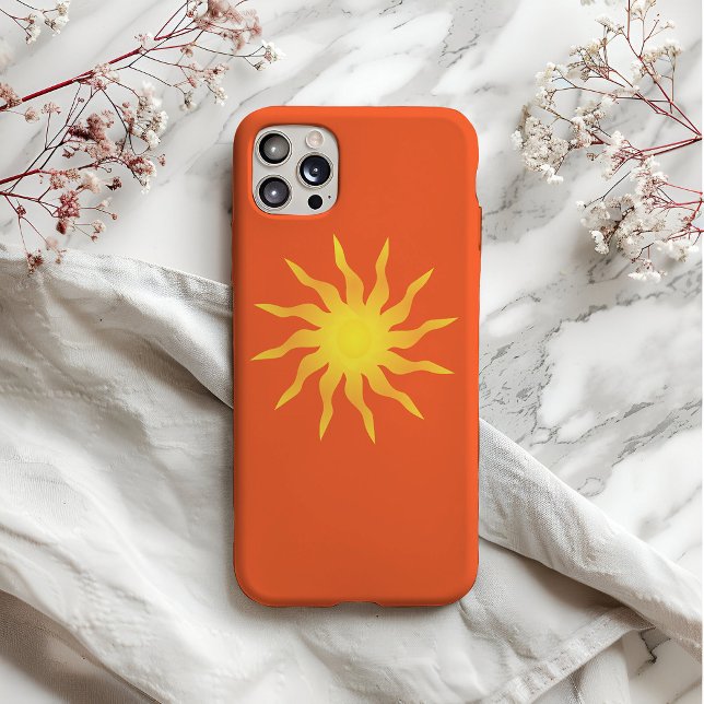 Coques Case-Mate iPhone Soleil flamboyant funky jaune et orange (Créateur téléchargé)