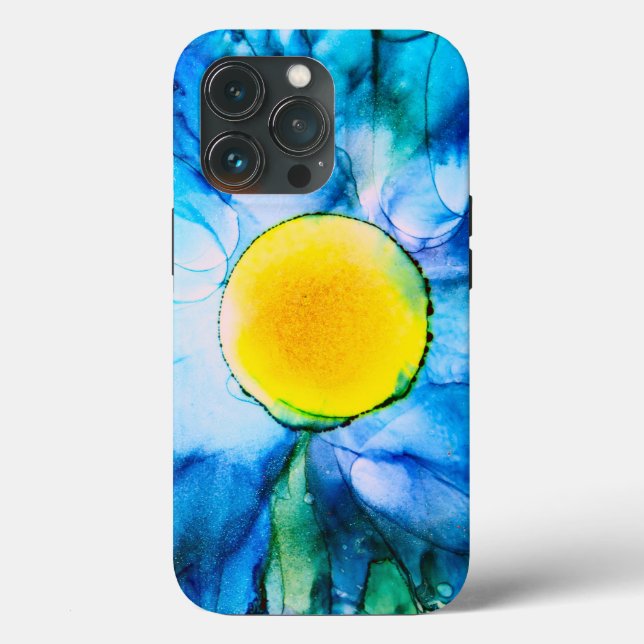 Coques Case-Mate iPhone Soleil Jaune dans Ciel Bleu Alcool Encre OtterBox  (Verso)