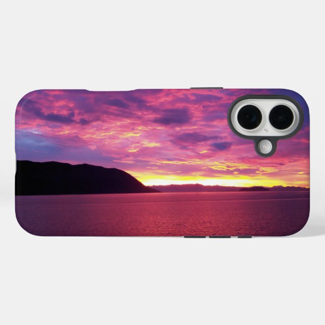 Coques Case-Mate iPhone Soleil rose en mer Photo (Verso (horizontal))