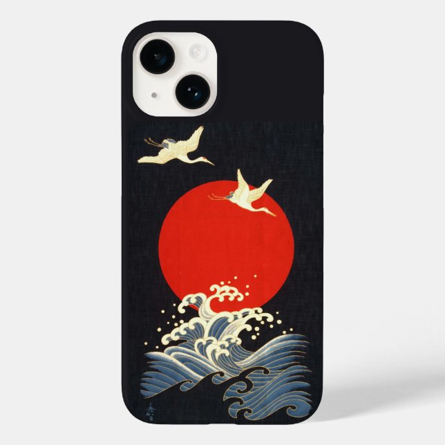 COQUES Case-Mate iPhone SOLEIL ROUGE, CRANS DE VOL JAPONAIS, VAGUES DE MER (Verso)