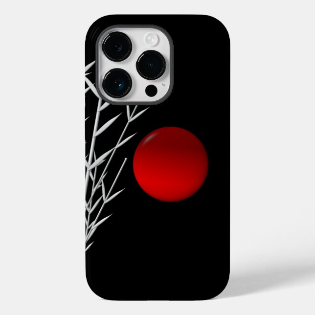 Coques Case-Mate iPhone Soleil rouge noir blanc zen (Verso)