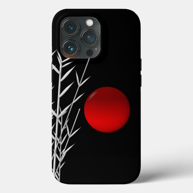 Coques Case-Mate iPhone Soleil rouge noir blanc zen (Verso)