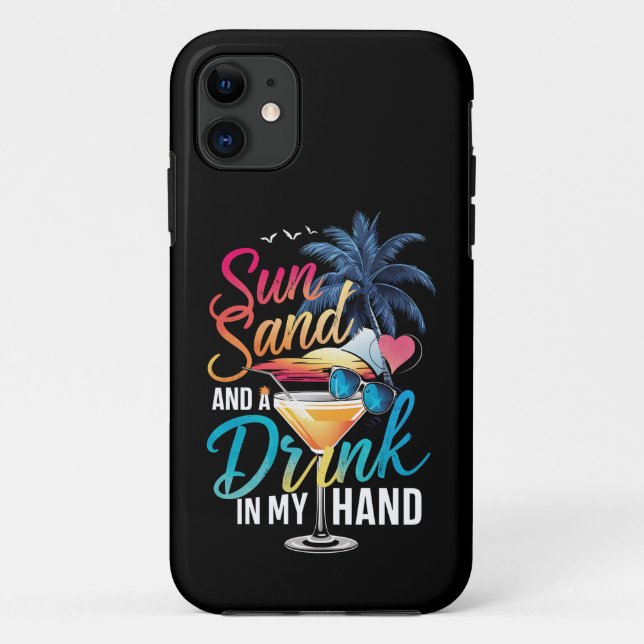 Coques Case-Mate iPhone Soleil Sable et une Boisson à la Main Croisière de (Dos)