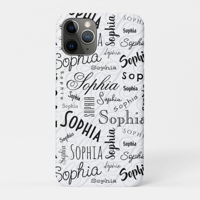 Coques Case-Mate iPhone Sophia Typographie Noir Blanc (Dos)