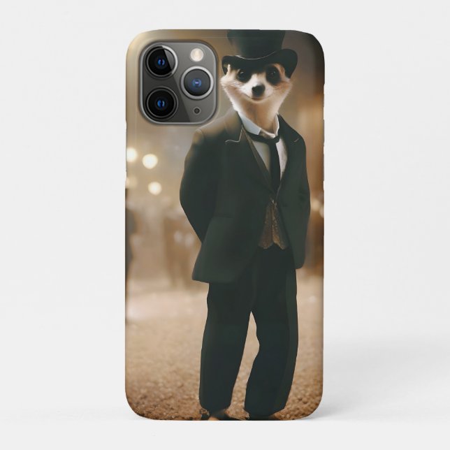 Coques Case-Mate iPhone Sophisticates : Meerkat’s Black Cravate Event (Dos)