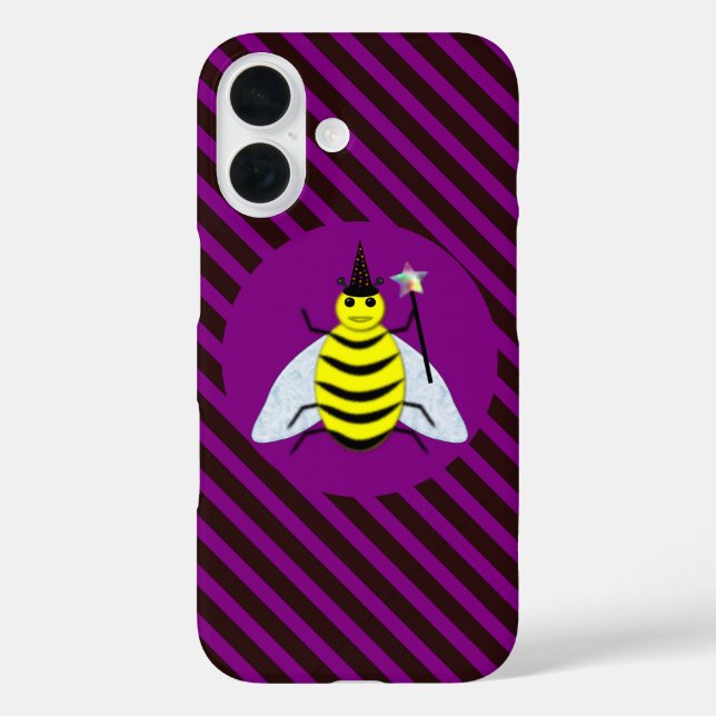 Coques Case-Mate iPhone Sorcier abeille magique Halloween Rayure violette  (Verso)
