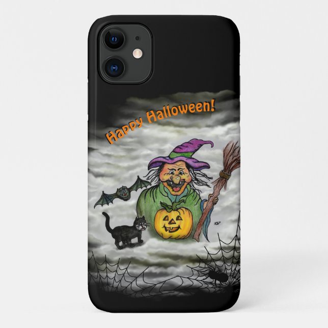 Coques Case-Mate iPhone Sorcière, Chat, Chauve-souris et Citrouille, Bonne (Dos)