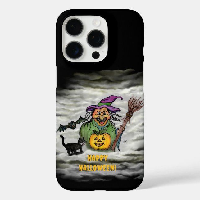 Coques Case-Mate iPhone Sorcière, Chat, Chauve-souris et Citrouille, Bonne (Verso)