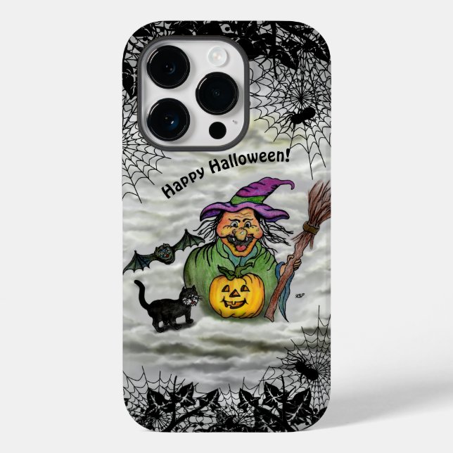 Coques Case-Mate iPhone Sorcière, Chat, Chauve-souris et Citrouille, Bonne (Verso)