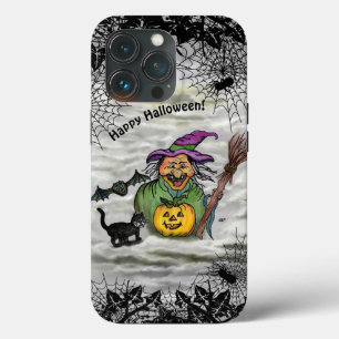 Case-Mate iPhone Case Sorcière, Chat, Chauve-souris et Citrouille, Bonne