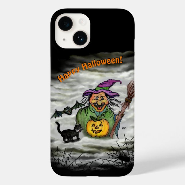 Coques Case-Mate iPhone Sorcière, Chat, Chauve-souris et Citrouille, Bonne (Verso)