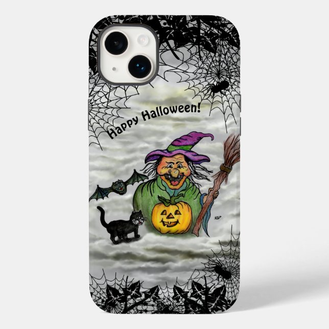 Coques Case-Mate iPhone Sorcière, Chat, Chauve-souris et Citrouille, Bonne (Verso)
