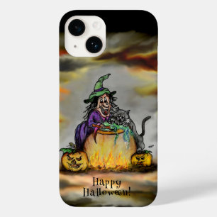 Coque Case-Mate iPhone Sorcière et chat noir, Happy Halloween !