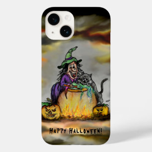 Coque Case-Mate iPhone Sorcière et chat noir, Happy Halloween !