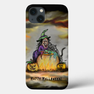 Case-Mate iPhone Case Sorcière et chat noir, Happy Halloween !