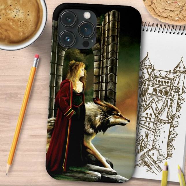 Coques Case-Mate iPhone Sorcière Mystique Loup Gardien Pierre Portail (Créateur téléchargé)
