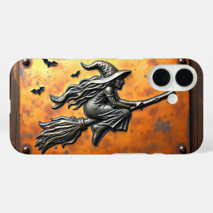 COQUE POUR iPhone 16 SORCIÈRE SUR BALAI HALLOWEEN OCCULTE