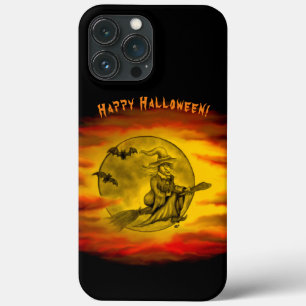Case-Mate iPhone Case Sorcière volante avec chat noir, nuit halloween