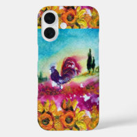 SOUFFLE ET ROOSTER NOIR DANS LE PAYSAGE TOSCANE