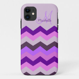 Coques Pour iPhone Souffle personnalisé de pourpre de Chevron