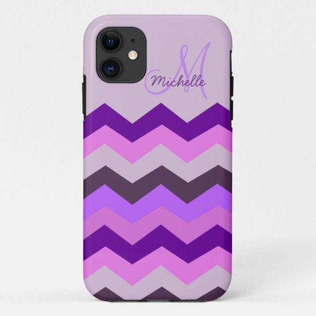 Coques Case-Mate iPhone Souffle personnalisé de pourpre de Chevron (Dos)