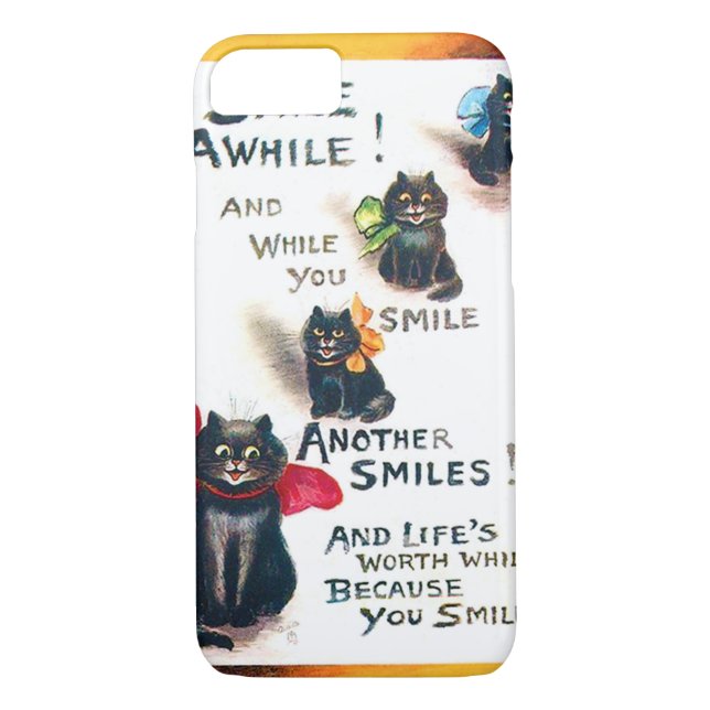 Coques Case-Mate iPhone Souriez, Black Cat, Louis Wain (Dos)