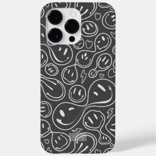 Coque Case-Mate iPhone Sourire moderne visage souriant Motif gris foncé