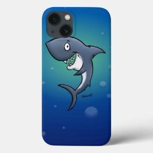 Coque Case-Mate iPhone Sourire un requin drôle sur un Arrière - plan bl