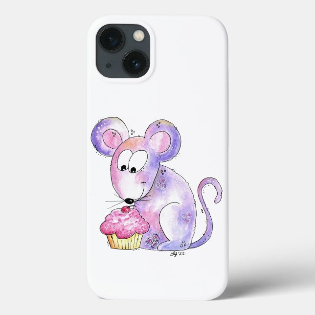 Coques Case-Mate iPhone Souris Whimsical mignonne avec Cupcake (Verso)