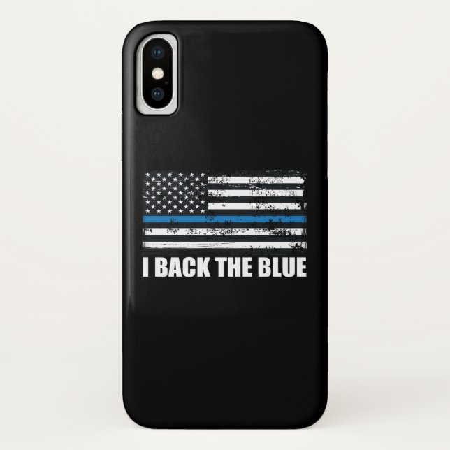 Coques Case-Mate iPhone Soutenez le Thin Blue Line Drapeau USA MAGA WWG1WA (Dos)
