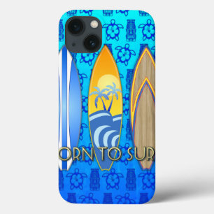 Coque Case-Mate iPhone Soutenu pour surfer Tiki bleu