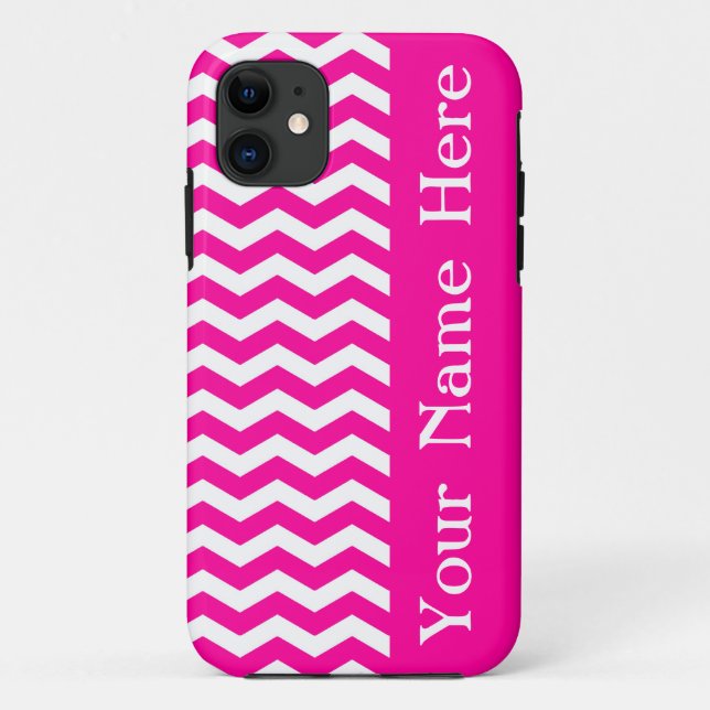 Coques Case-Mate iPhone South Beach Pink Wave Chevron avec nom (Dos)