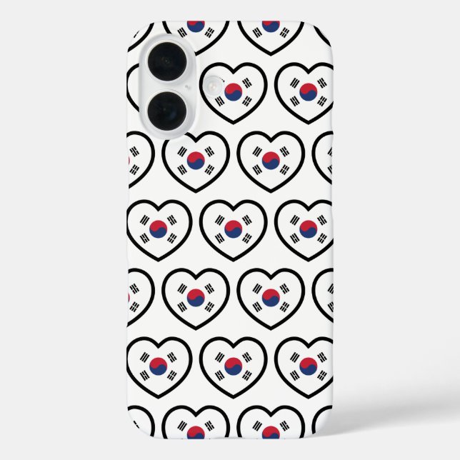 Coques Case-Mate iPhone South Korea Flag Heart (Verso)