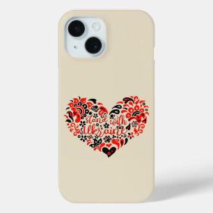 Coque Case-Mate iPhone Soyez avec l'Ukraine lettrage et coeur
