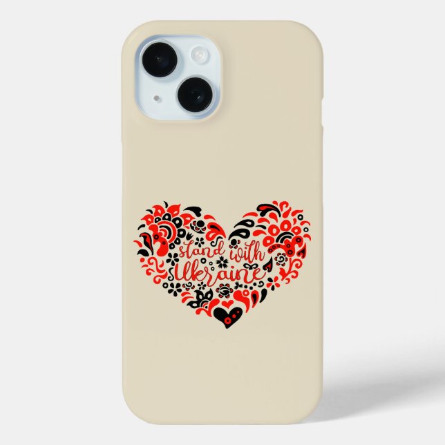 Coques Case-Mate iPhone Soyez avec l'Ukraine lettrage et coeur (Verso)