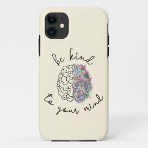 Case-Mate iPhone Case Soyez Gentil À Votre Esprit Floral Cerveau Santé M