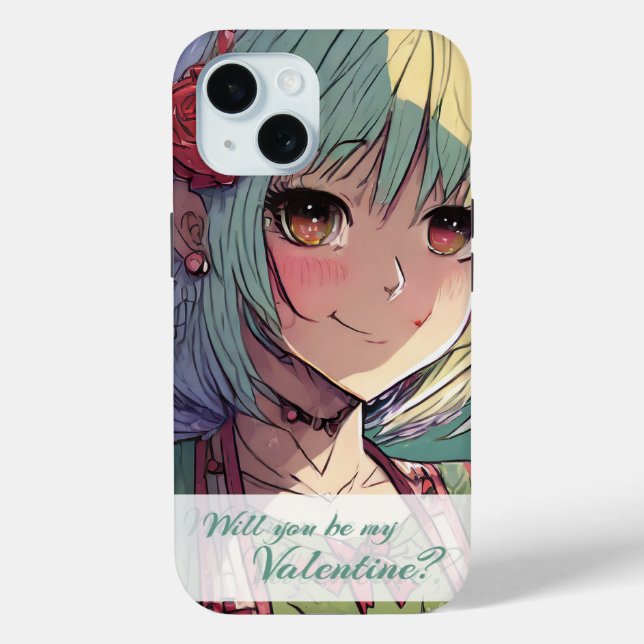 Coques Case-Mate iPhone Soyez ma Saint-Valentin dans le style Manga 33420 (Verso)