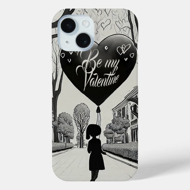 Coques Case-Mate iPhone Soyez ma Saint-Valentin dans un style manga monoch (Verso)