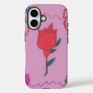 Coque Pour iPhone 16 Special Lovely Rose Cute Baby Couleurs roses