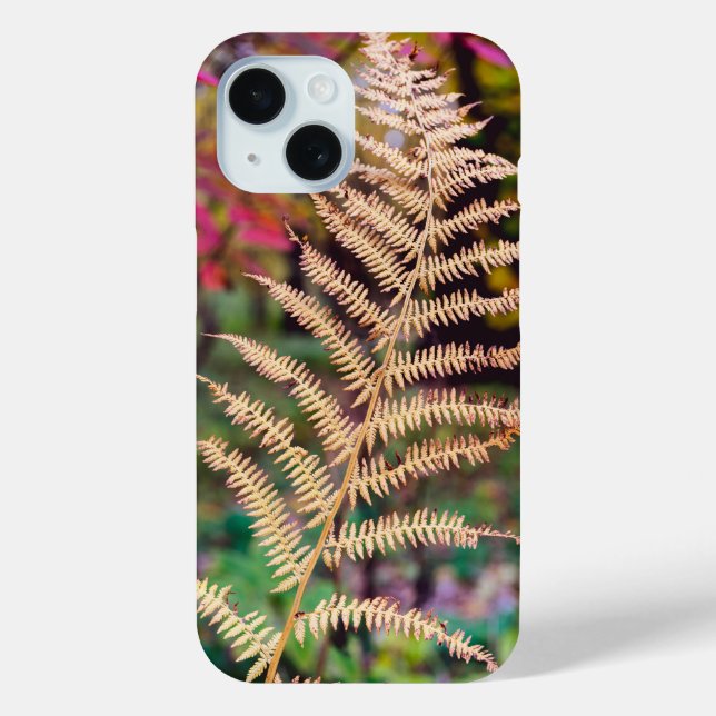 Coques Case-Mate iPhone Spécimen de feuille de fougère d'automne doré (Verso)