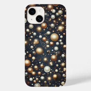 Coque Case-Mate iPhone Sphères de luxe en or et perles Galaxie scintillan