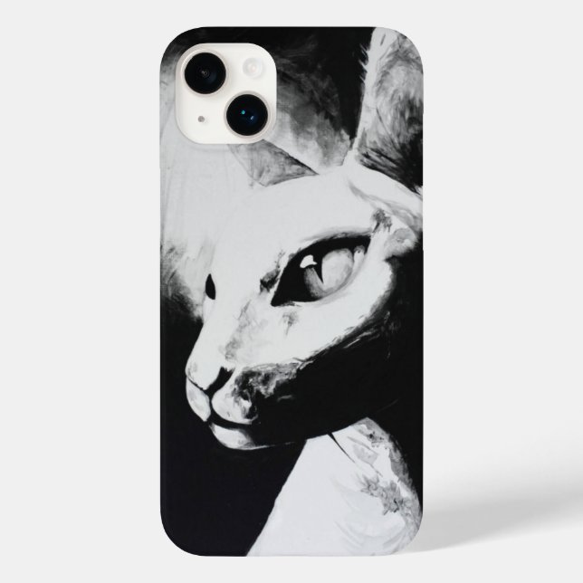 Coques Case-Mate iPhone Sphynx Cat Black White Contrast Hairless (Verso)
