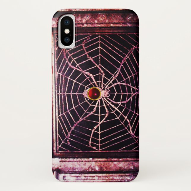 Coques Case-Mate iPhone SPIDER ET WEB Rouge Ruby Noir (Dos)