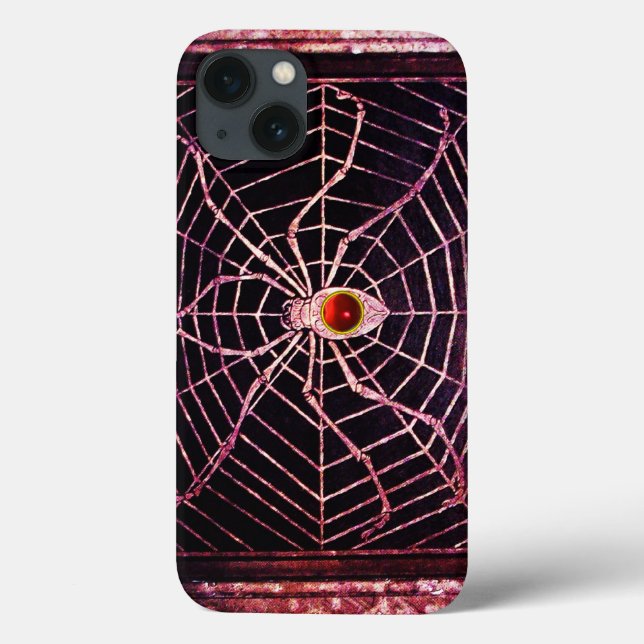 Coques Case-Mate iPhone SPIDER ET WEB Rouge Ruby Noir (Verso)