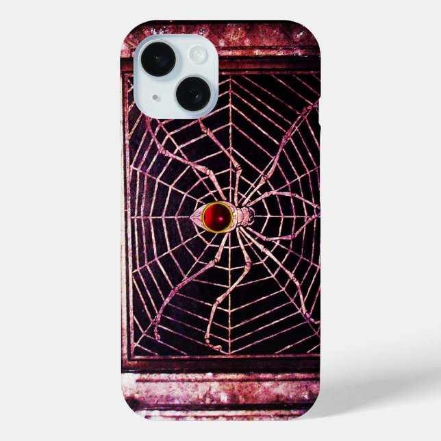 Coques Case-Mate iPhone SPIDER ET WEB Rouge Ruby Noir (Verso)