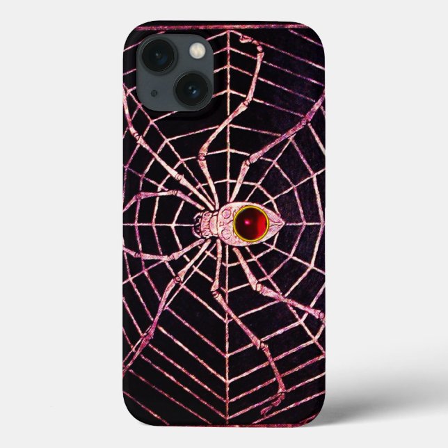 Coques Case-Mate iPhone SPIDER ET WEB Rouge Ruby Noir (Verso)