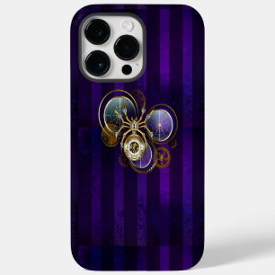 Coque Case-Mate iPhone Spider Steampunk sur Arrière - plan pourpre