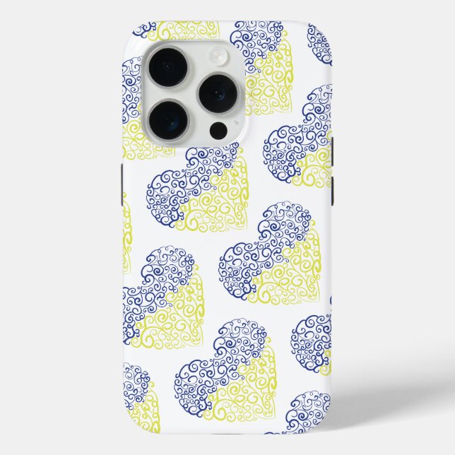 Coques Case-Mate iPhone Spiral tourbillons mehandi coeur drapeau ukrainien (Verso)