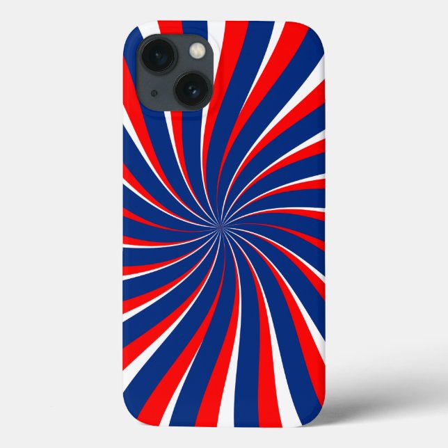 Coques Case-Mate iPhone Spirale bleu blanc rouge (Verso)