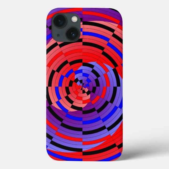 Coques Case-Mate iPhone Spirale contre le rouge et le bleu par Kenneth Yon (Verso)